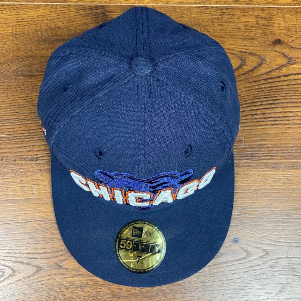 New Era 59FIFTY Chicago Bears 2012 NFL Draft Fitted Hat Navy Blue Size 7